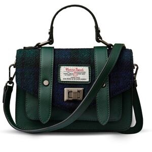 New Genuine Harris Tweed Shoulder Bag Purse Blue Green Black